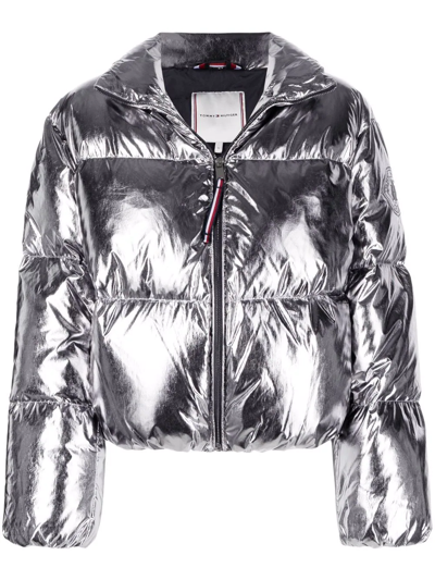 Tommy Hilfiger Down-feather Puffer Jacket In Silver