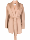 Dorothee Schumacher Shawl-lapel Belted Coat In Brown