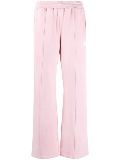 Golden Goose Star-logo Straight-leg Trousers In Pink