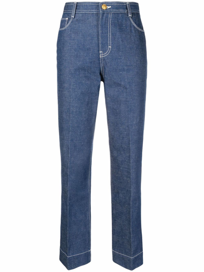 Tory Burch Straight-leg Denim Jeans In Blue