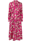 Woolrich Wilderness Printed Shirtdress In Fuchsia
