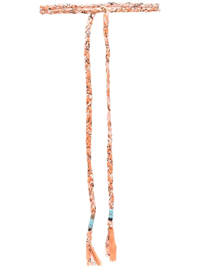 Alanui Bandana-print Belt In Orange