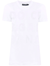 Dolce & Gabbana Openwork-logo Cotton T-shirt In Weiss