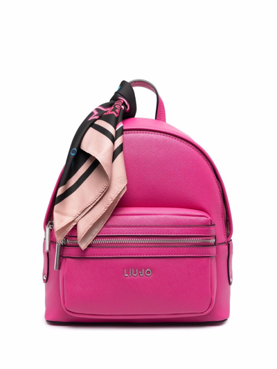 Liu •jo Ecosustainable Backpack With Liu Jo Scarf In Pink