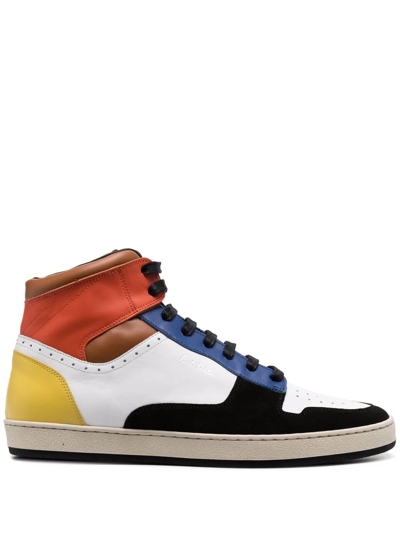 Paul Smith Hi-top Colour Block Trainers In Weiss