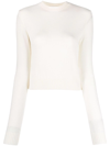 Jil Sander Embroidered Logo Cropped Jumper In Weiss
