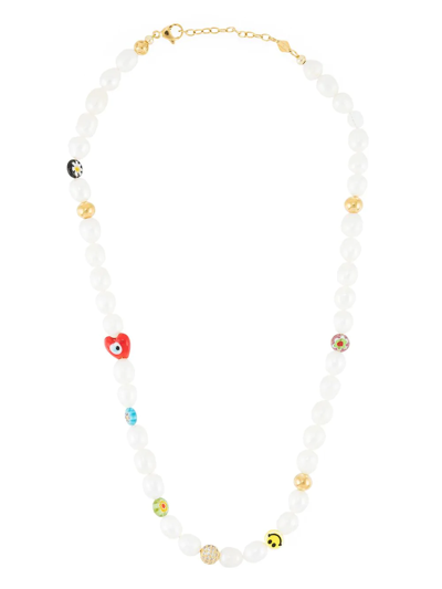 Nialaya Jewelry Pearl Detail Necklace In Weiss