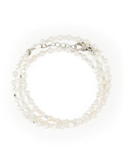 Nialaya Jewelry Double-layer Pearl Bracelet In Weiss