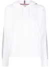 Tommy Hilfiger Side-stripe Knitted Hoodie In Weiss