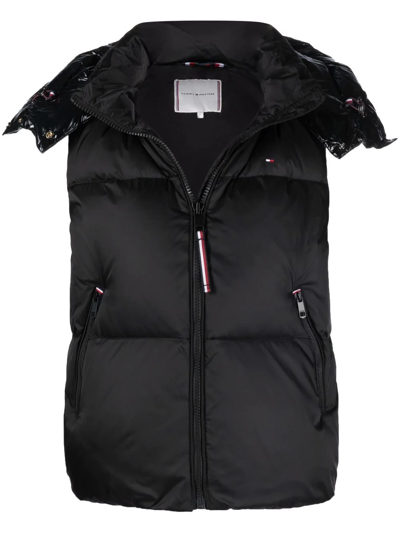 Tommy Hilfiger Th Protect Padded Gilet In Schwarz