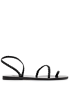Ancient Greek Sandals Eleftheria Braided Leather Sandals In Black