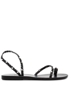Ancient Greek Sandals Apli Eleftheria Crystal-embellished Leather Sandals In Schwarz