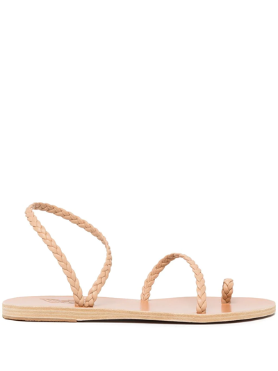 Ancient Greek Sandals Eleftheria Braided-leather Flat Sandals In Gold
