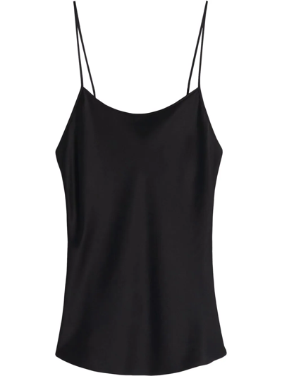 Victoria Beckham Black Satin Cami Tank Top