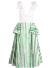 Rosie Assoulin Rough-led Around The Edges Dress In Grün
