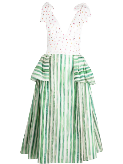 Rosie Assoulin Rough-led Around The Edges Dress In Green