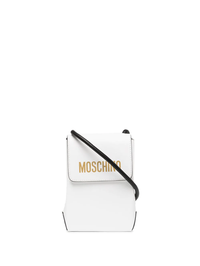Moschino Logo-print Small Shoulder Bag In White Multi