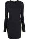 Rag & Bone Poppy Draped Mini Dress In Schwarz