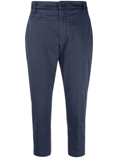 Dondup Ariel Cropped Chino Trousers In Blau