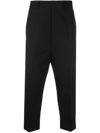 RICK OWENS TAILORED-FIT CROPPED TROUSERS