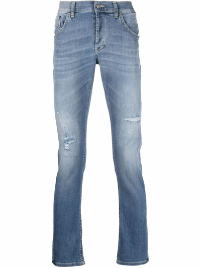 Dondup Distressed Slim-cut Jeans In Denim
