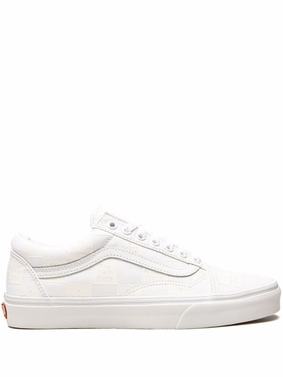 Vans Old Skool "d.i.y. Checkerboard" Sneakers In Full Grain Antique White