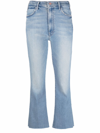 Mother The Scrapper High-rise Ankle Jeans In Blue