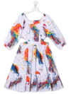 MSGM TEEN PAINT PRINT FLARED DRESS