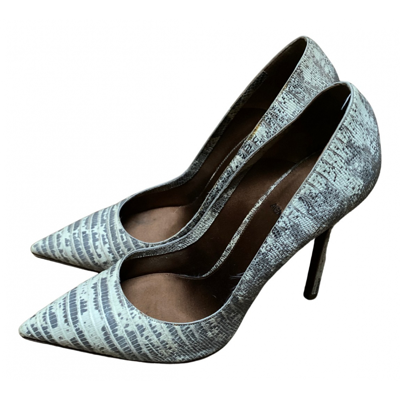 Pre-owned Agnona Leather Heels In Grey