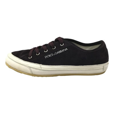 Pre-owned Dolce & Gabbana Low Trainers In Burgundy