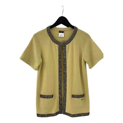 Pre-owned Chanel Cashmere Cardigan In Yellow
