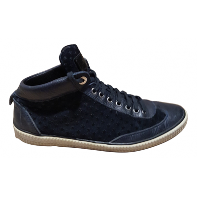 Pre-owned Jimmy Choo High Trainers In Navy