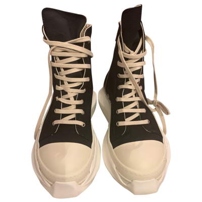 Pre-owned Rick Owens Drkshdw Cloth High Trainers In Black