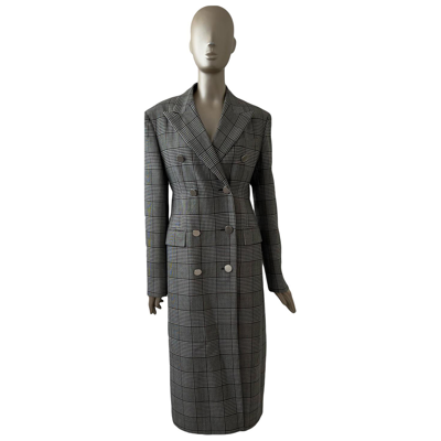 Pre-owned Calvin Klein 205w39nyc Wool Coat In Grey