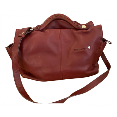 Pre-owned Sonia Rykiel Leather Handbag In Burgundy