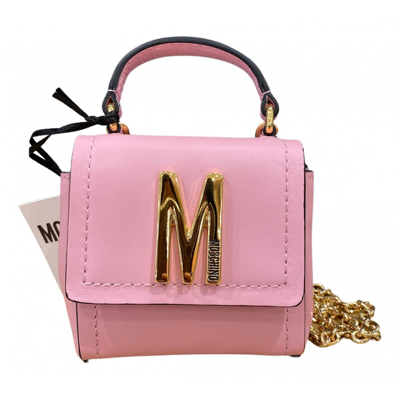 Pre-owned Moschino Leather Bag Charm In Pink