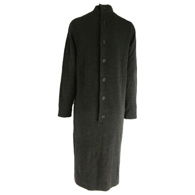 Pre-owned Oscar De La Renta Wool Dress In Grey