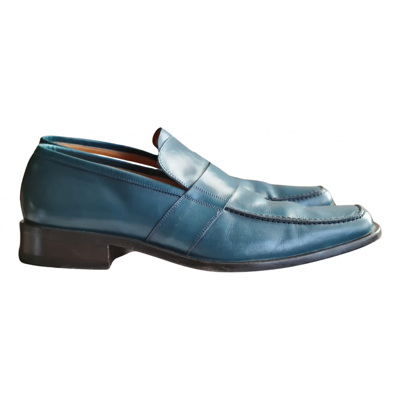 Pre-owned Bally Leather Flats In Turquoise