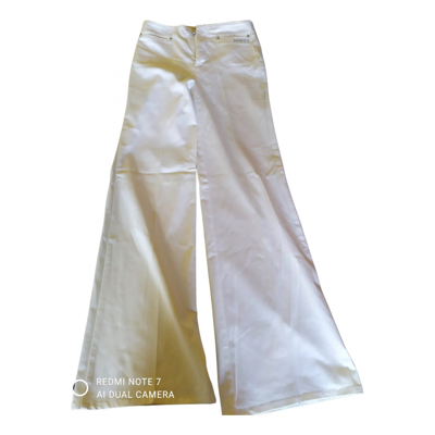 Pre-owned Roberto Cavalli Trousers In White