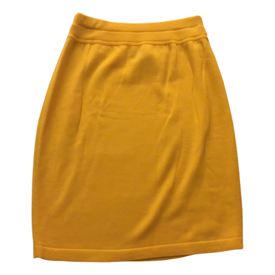 Pre-owned Escada Wool Mini Skirt In Yellow