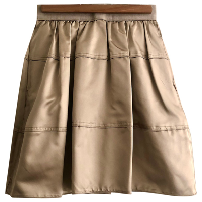 Pre-owned Dolce & Gabbana Silk Mid-length Skirt In Metallic