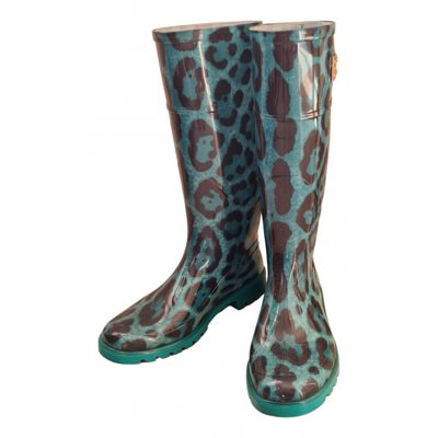 Pre-owned Dolce & Gabbana Wellington Boots In Blue