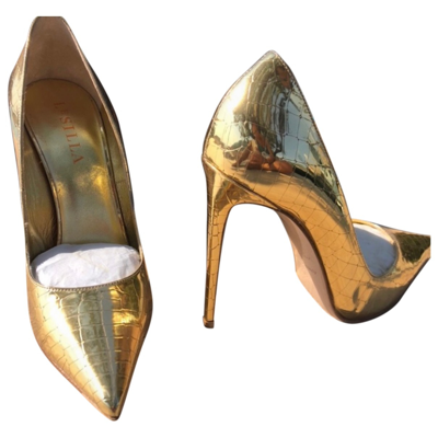 Pre-owned Le Silla Leather Heels In Gold
