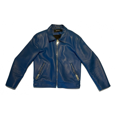 Pre-owned Misbhv Leather Jacket In Blue