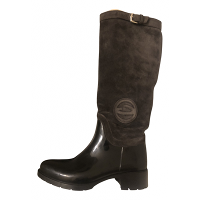 Pre-owned Alberto Guardiani Wellington Boots In Grey