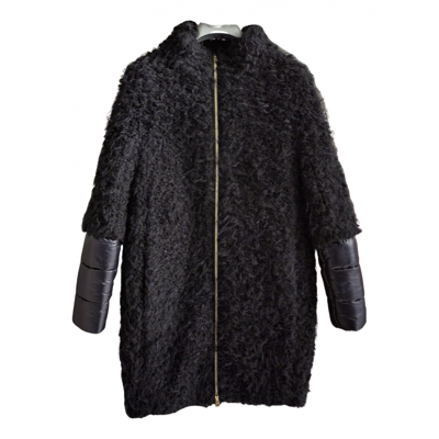 Pre-owned Herno Faux Fur Puffer In Black