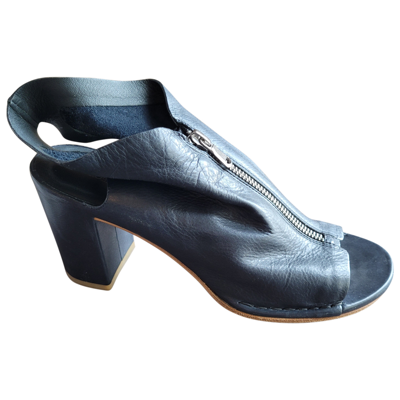 Pre-owned Del Carlo Leather Sandals In Blue