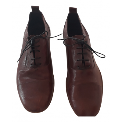 Pre-owned Pollini Leather Lace Ups In Brown
