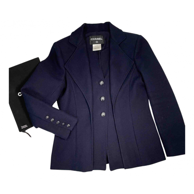 Pre-owned Chanel Blazer In Navy
