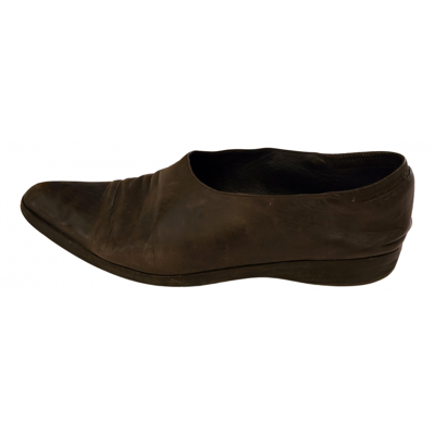 Pre-owned Donna Karan Leather Flats In Brown